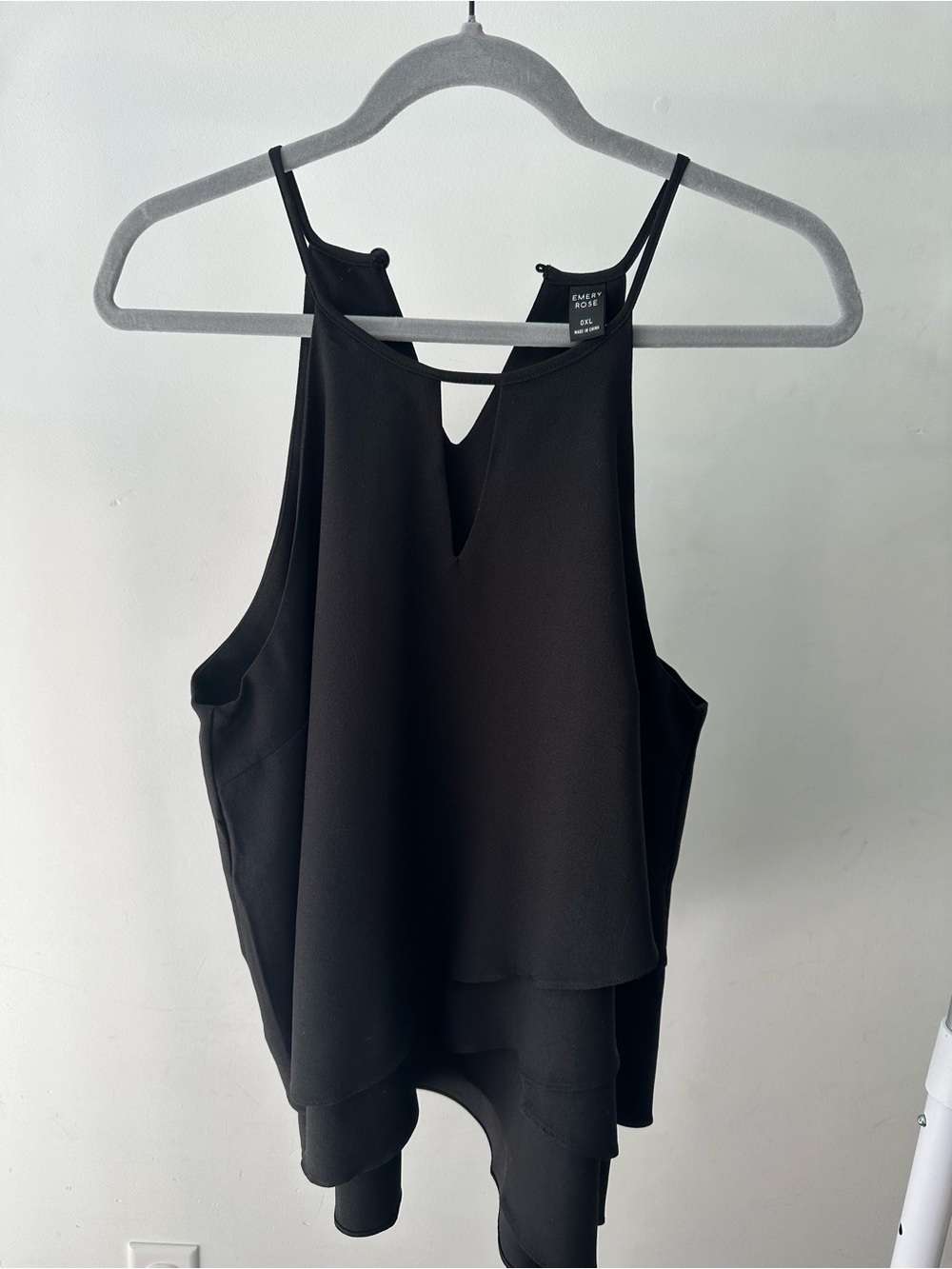 Emery Rose Black Layered Halter Cami